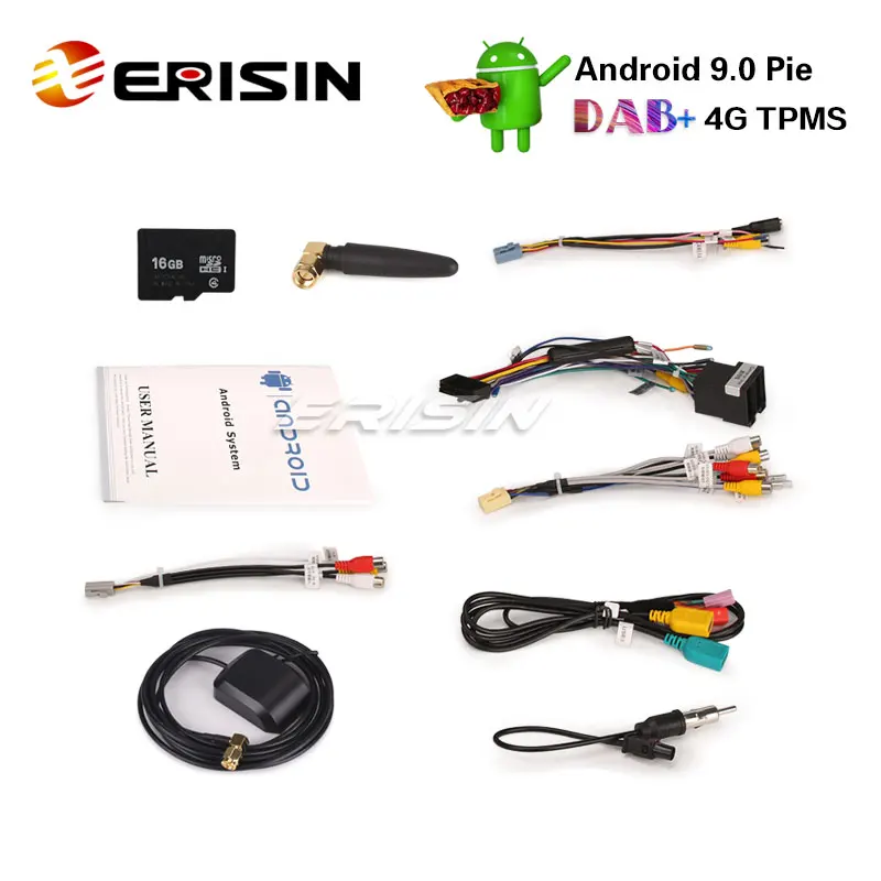 Perfect Erisin ES2911U 10.1" Android 9.0 2D G+G Screen Autoradio DAB+ WiFi 4G DVR OBD2 USB BT DVD GPS Navi 5