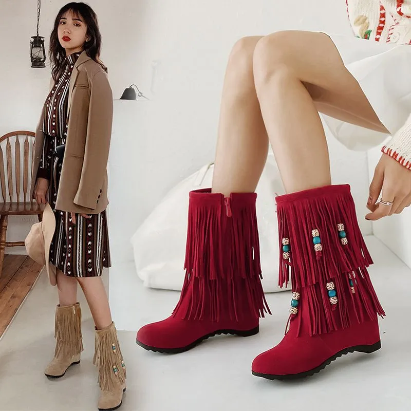 

Brand Women's Shoes Autumn Boots Bootee Woman 2019 Zipper Booties Ladies Round Toe Fashion Ankle Wedge Large Size High Heel