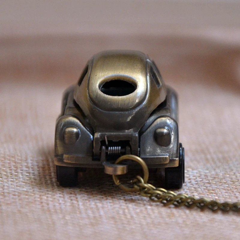 Small hanging buckle bronze classic car punk pocket watch Classic cartoon car model flip pocket watch