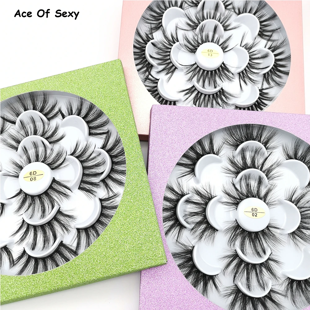 

Color 7 Pairs 3D Mink Hair False Eyelashes 25mm Lashes Thick Long Wispy Fluffy Handmade Cruelty-free Mink Eyelash Makeup Tools