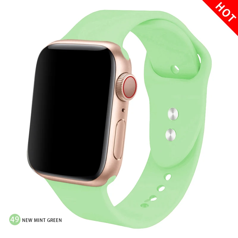 New mint Мягкий силиконовый сменный спортивный ремешок для 38 мм Apple Watch Series1 2 3 4 5 42 мм ремешок для наручных браслетов для iWatch Sports Edition - Цвет ремешка: New mint