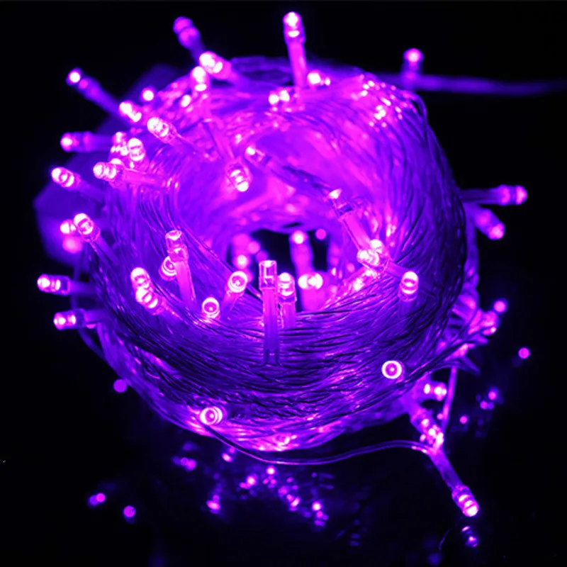 Purple 10 м 100 светодиодная гирлянда, светильник, праздничная сказочная гирлянда, Adornos De Navidad, новогоднее, Рождественское украшение для дома, Natal Kerst Noel. J - Цвет: Purple