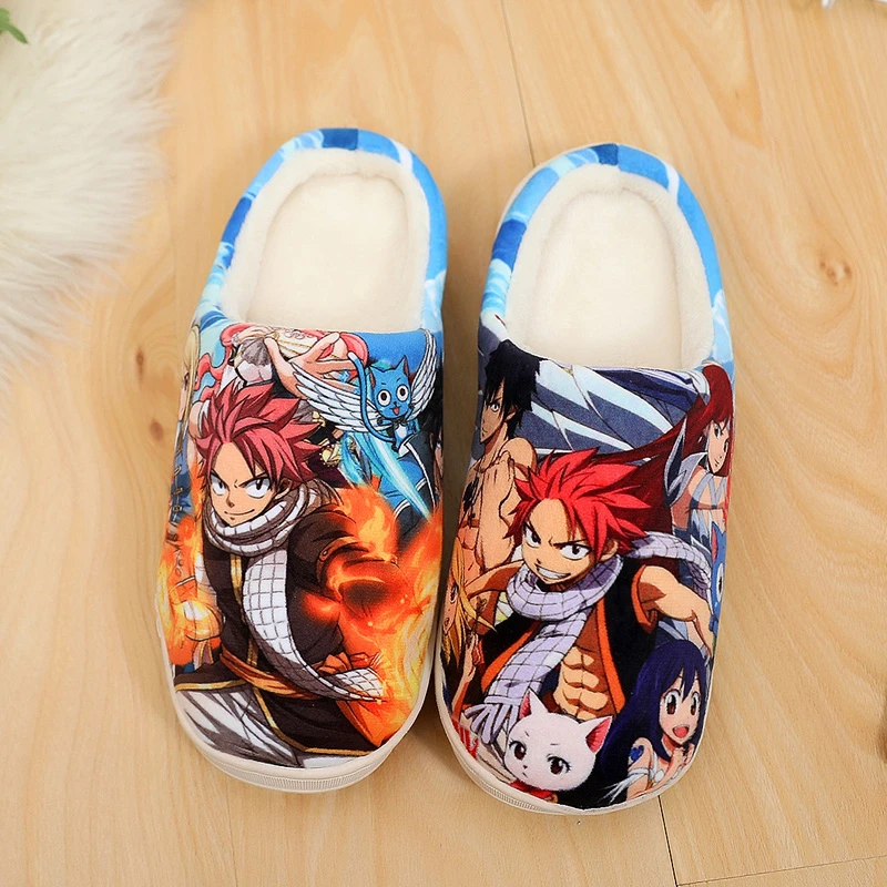 Fairy Tail ; обувь для костюмированной вечеринки Хацунэ Мику; домашние тапочки «Жемчуг дракона Наруто»; зимние плюшевые тапочки для мужчин и женщин - Цвет: Fairy Tail
