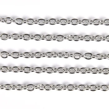 

5Meters 0.3-0.8mm Stainless Steel Flat O Shape Thin Chains For Bracelet Nacklace Making Supplies Diy Jewelry Accessiores