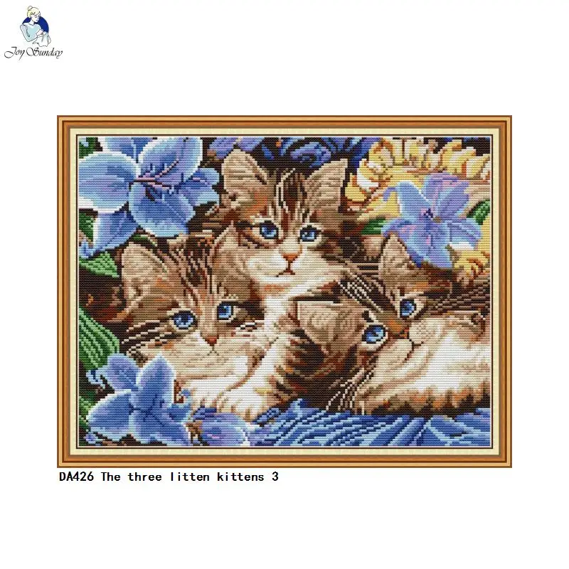 ヨーロッパ式刺繍絵タペストリー: Three Kittens 【公式通販】
