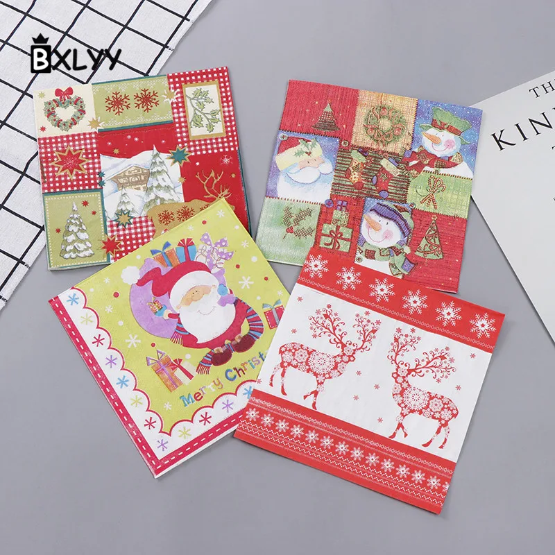 

BXLYY 2019 Christmas Decoration Disposable Napkin Home Decor Accessories 20pc Napkin Party Supplies Halloween Wedding Decor.7z