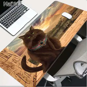 

MaiYa Design Egyptian Cat Final Latest Unique Desktop Pad Game Mousepad Size for 300*6000*2mm and 400*900*2mm Game Mousepad