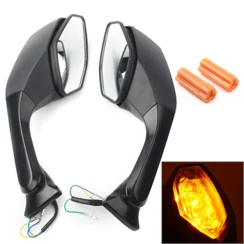 

Motorcycle Left & Right Rear View Mirror w/ Turn Signal LED Light For Yamaha YZF R6 2017 & YZF R1 2015 2016 2017 2018 2019