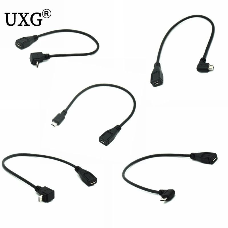 

Micro USB 2,0 5-контактный штекер-гнездо удлинитель M-F адаптер длинный штекер 90 градусов правый и левый угол