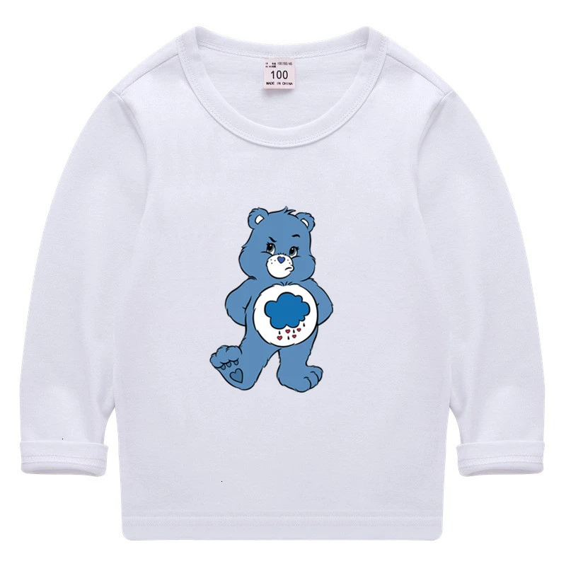 as picture Care Bears/летние топы с круглым вырезом для мальчиков и девочек, смешная цветная футболка с длинными рукавами Детская футболка с рисунком для малышей - Цвет: as picture