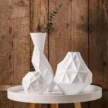 Основа Геометрическая ваза мебель декоративная керамика белая настольная ваза статуя ваза цветочный горшок украшения для дома Свадебные R2416