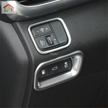 

2pcs ABS Headlight Lamp Switch + Rear Trunk Button Frame Cover Trims Modling Garnish For KIA Optima K5 2016 car-styling Interior