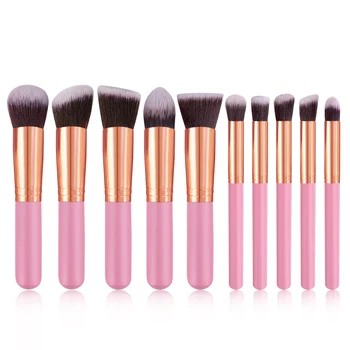 

10 Pcs Makeup Brushes Set Cosmetics Makeup Tool Powder Eyeshadow Cosmetic Set Mini Pink Rose Gold