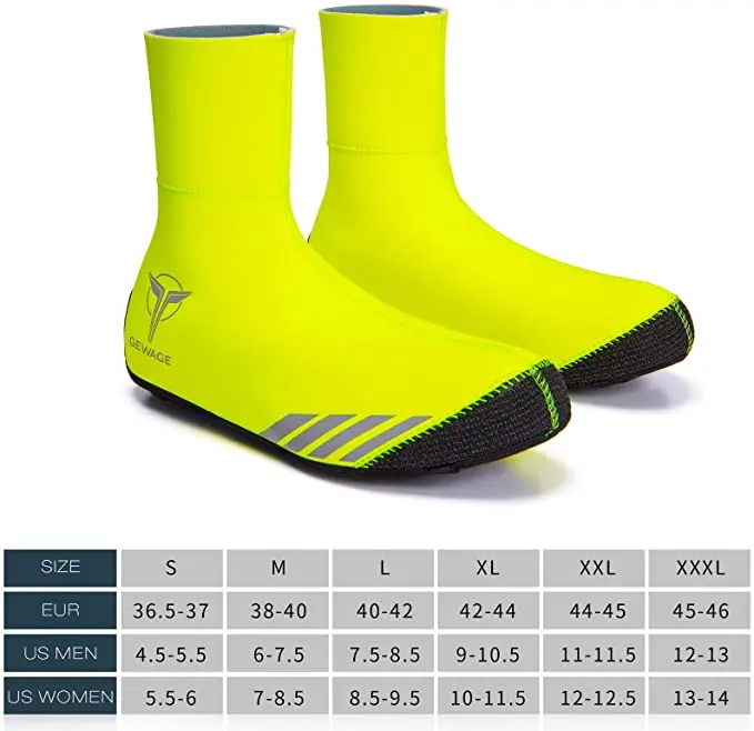 GEWAGE Cycling Shoe Covers Winter Thermal Warm Cycling Overshoes Water Resistant Windproof Bike Bicycle Shoe Covers for Man Woman 