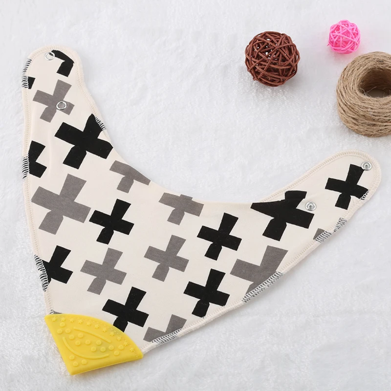 Burp Cloth for Baby Bib Chewable Nursing Breast Feeding Newborn Bandana with Silicone Teether Multifunction 4pcs/set YAB019