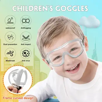 

Kids Protective Safety Goggles Wide Vision Disposable Indirect Vent Prevent Infection Eye Mask Anti-Fog Medical Splash Goggles