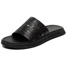 Мужские летние камуфляжные тапочки из натуральной кожи; пляжные сандалии; дизайнерские Вьетнамки; роскошные мужские шлепанцы; нескользящие шлепанцы для улицы