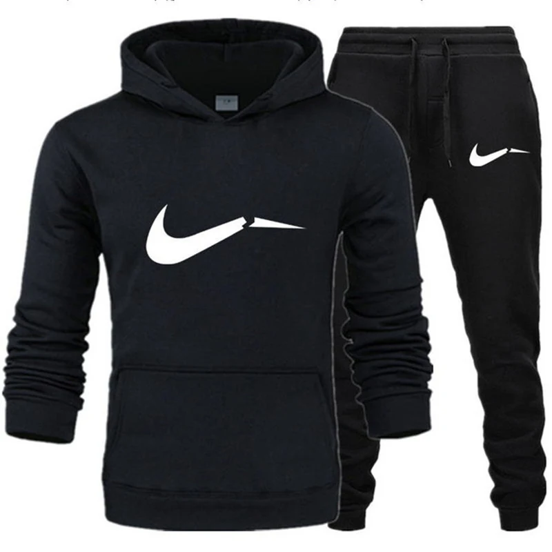 

2019 New Two Pieces Set Fashion Hooded Sweatshirts Sportswear Men Tracksuit Hoodie Autumn Brand Clothes Hoodies+Pants men sets