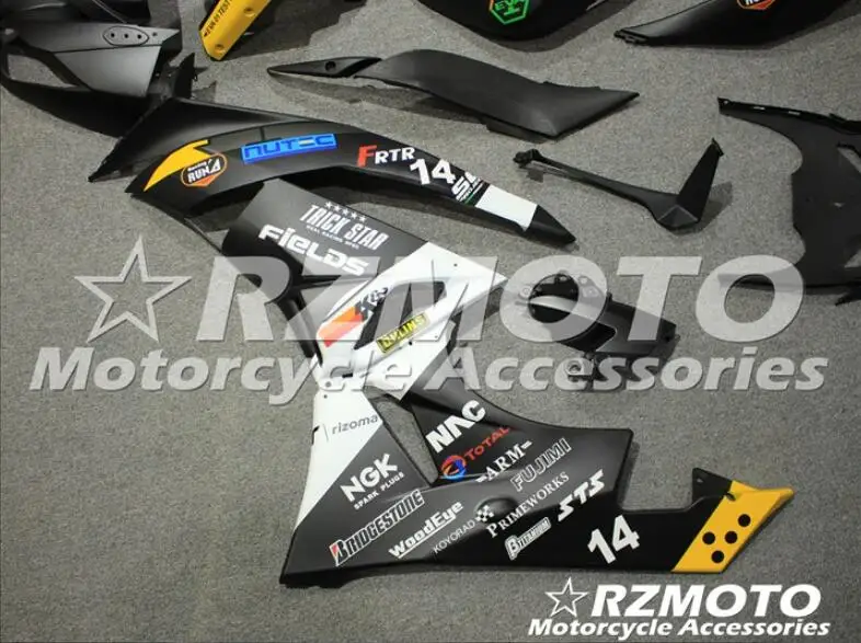 Стиль ABS литьевая форма мотоцикл Полный обтекатели подходит для Kawasaki ZX-6R 09 10 11 12 2009-2012 набор на заказ матовый черный белый