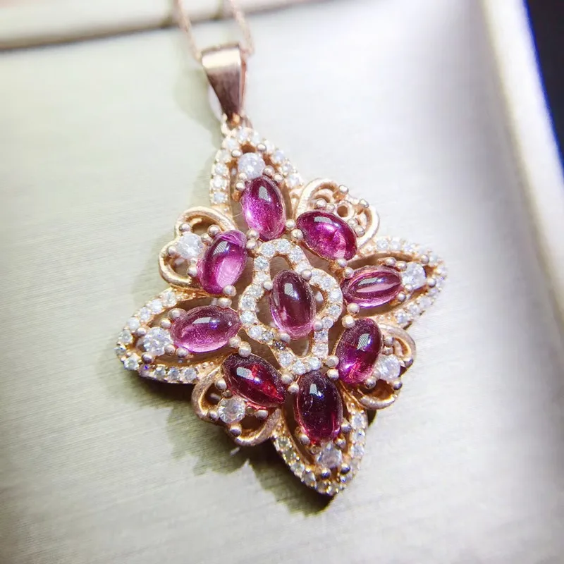 Натуральное Настоящее пиканатное большое ожерелье подвеска 0.6ct* 9 шт драгоценный камень Серебро 925 пробы хорошее ювелирное изделие Q9102422