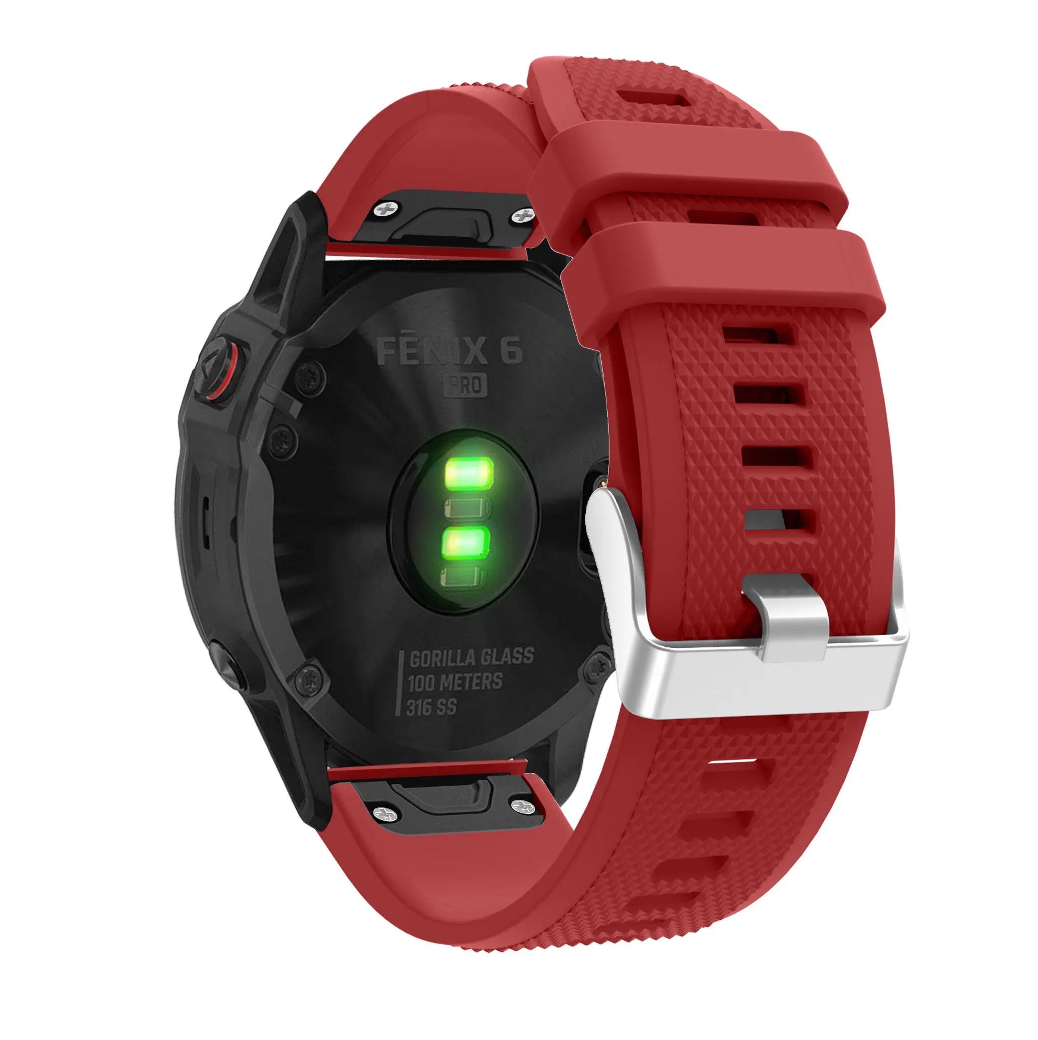 Браслет, ремешок для часов для Garmin Fenix 6X 6 6S 3 3HR 935 945 Quatix 5 Smart Quick Release силиконовый ремешок с регулировкой ремешка - Цвет ремешка: Deep red