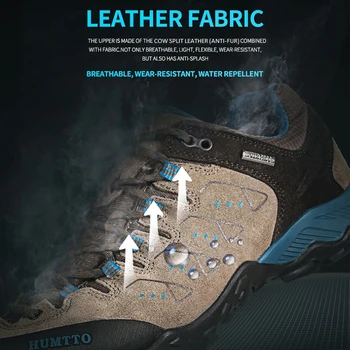 HUMTTO Waterproof Hiking Boots Outdoor Sneakers for Men Brand Leather Walking Men’s Mountain Climbing Trekking Sport Man Shoes