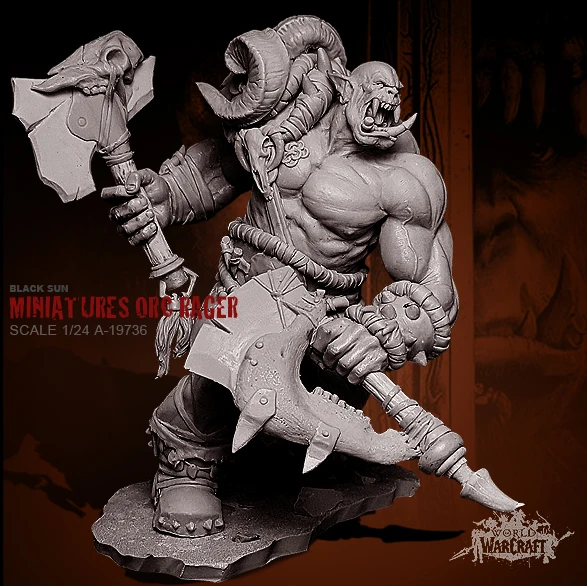 1/24 наборы из смолы Orc Tomahawk Hero фигурка солдата (75 мм) A-19736 | Игрушки и хобби