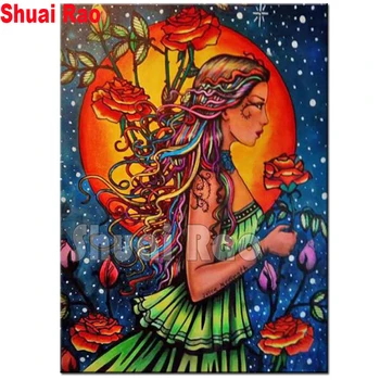 

Sale Diamond Embroidery Large Sizes Diamant Painting Fairy Cartoon Elf Mosaic Puzzle Handmade Angel 5d Diy Picture Girl Gift