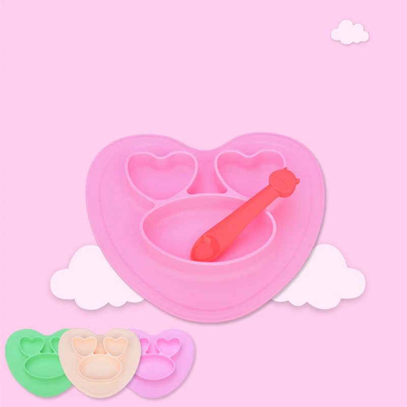 

Infant And Children's Silicone Plate Baby Sucker Tableware Children's Separation Easy To Clean Non-Slip Anti-Fall Bowl
