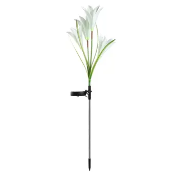 

Outdoor Solar Power Led Light Waterproof Lily Flower Stake Lamp Easy To Install For Home Garden Yard Lawn path Decoration