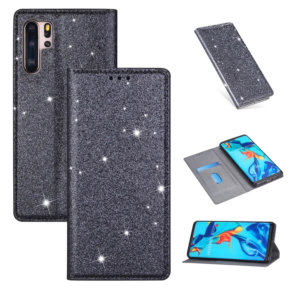 Роскошный блестящий кожаный чехол-книжка для huawei mate P20 P30 10 20 30 Lite Pro Y6 Y7 P Smart Plus Honor 8A откидная крышка