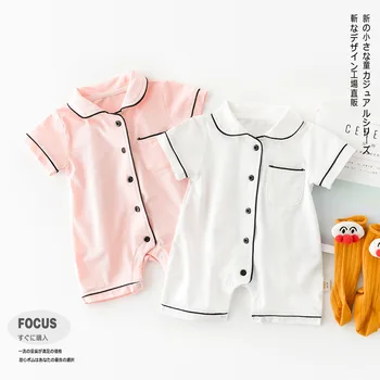 

baby jumpsuit newborn baby girls boys rompers solid pink white sweet baby clothing