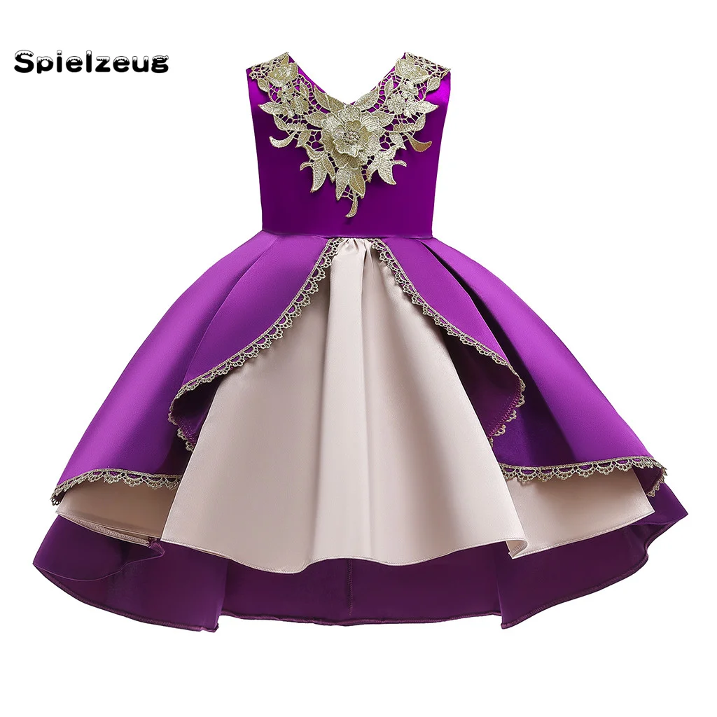 Летнее платье принцессы без рукавов с цветочным рисунком для девочек; платье подружки невесты для торжеств; платье для дня рождения; платье для свадьбы; карнавальный костюм; Vestidos# g4