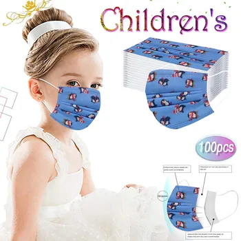 

100PC Cartoon Cloth Face Mask Face Shield Windproof Reusable Face Shield Washable Mouth Mask Breathable mondmaskers