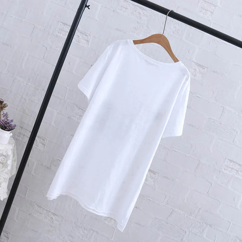 Летняя женская футболка размера плюс, обхват груди 150 см, 6XL, 7XL, 8XL, 9XL, женская футболка черного, белого, зеленого цветов