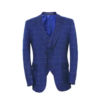 

Slim blue men's striped suit large size casual jacket classic jacket striped top party party wedding (coat + pants + vest)