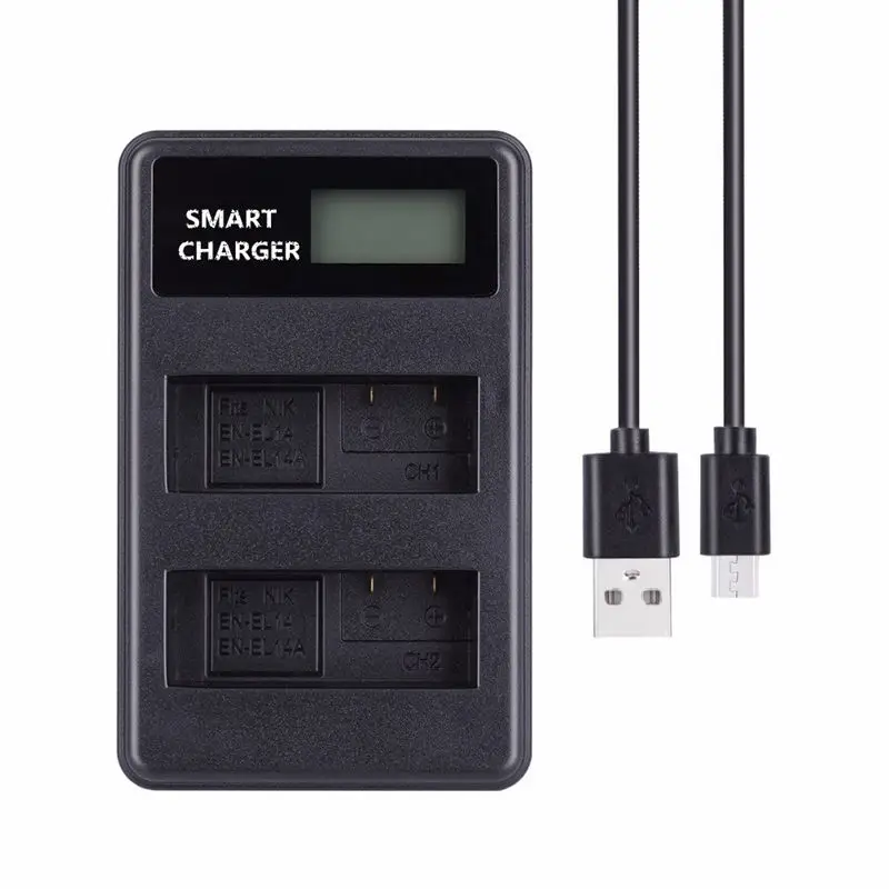 En El14/En El14A Usb ЖК дисплей двойной порт зарядное устройство для Ni Kon D3100 D3200 D3300 D3400 D3500