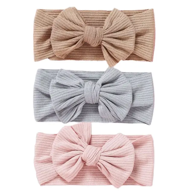 3Pcs/Lot Baby Headband Sets Bow Baby Girl Nylon Headbands Twist Cable Soft Knot Turban Kids Headwear Baby Accessories Haarband 22