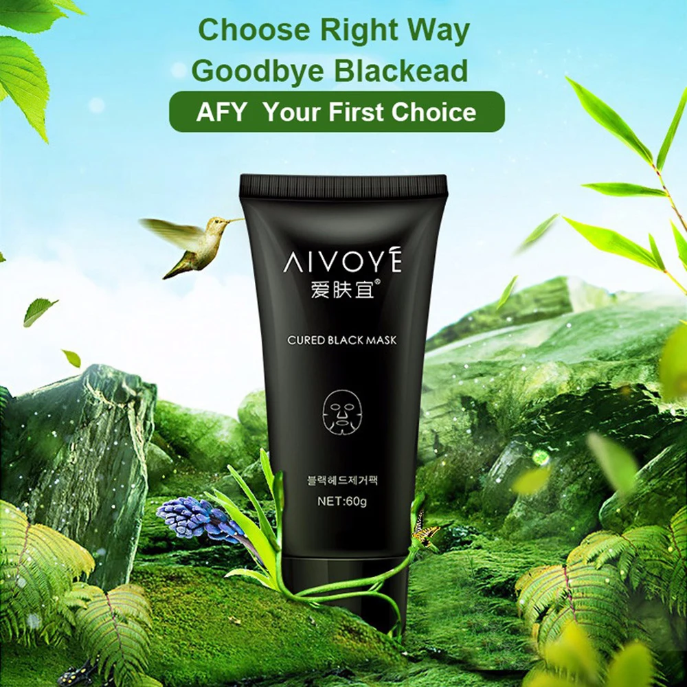 

Black m ask Deep Cleansing Face m ask Tearing Style Resist o ily Skin Nose b lackhead Remover Mud m ask 60g Shills