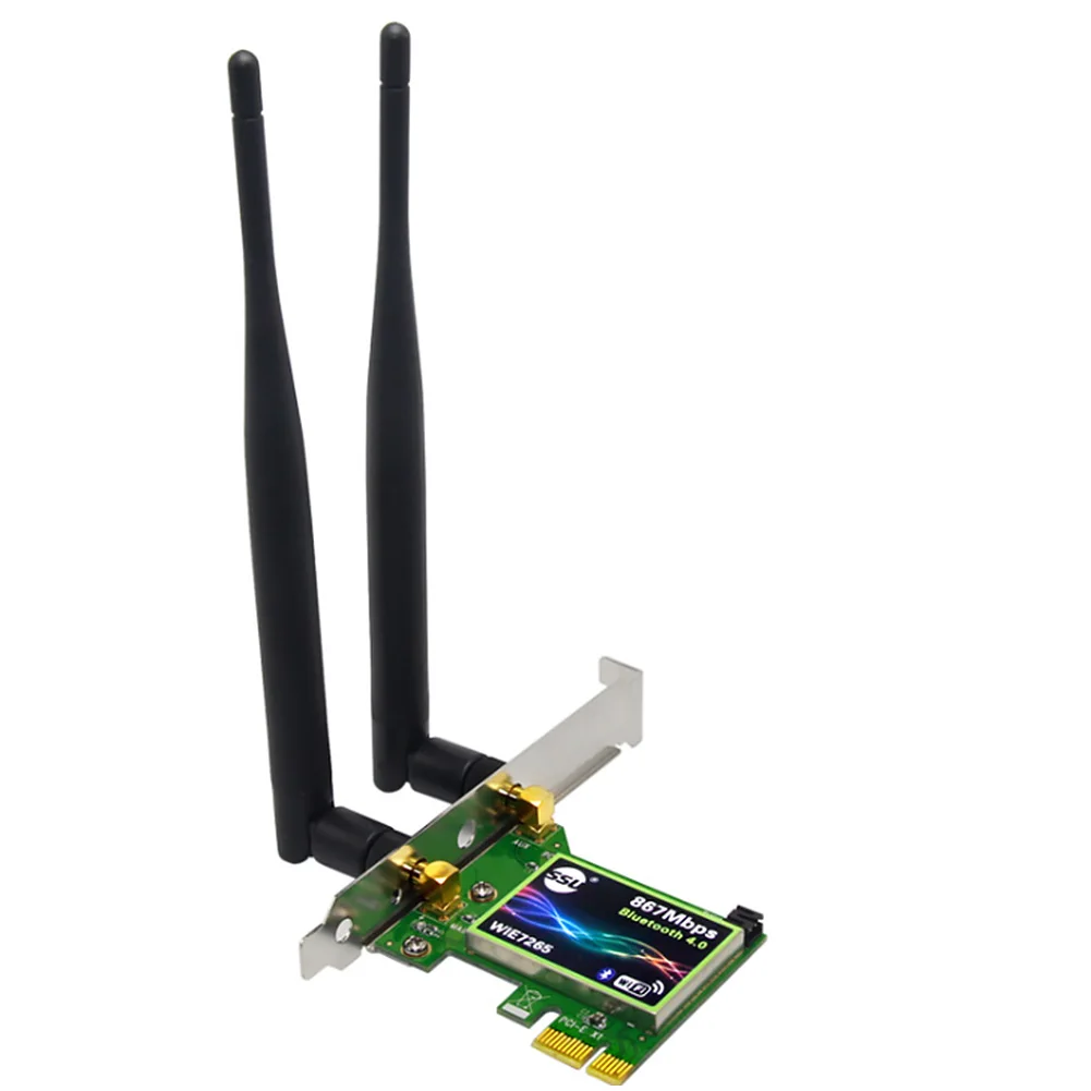 Двухдиапазонный портативный wifi с антенной Беспроводной PCI Express мини аксессуары для рабочего стола 867 Мбит/с Bluetooth высокоскоростная сетевая