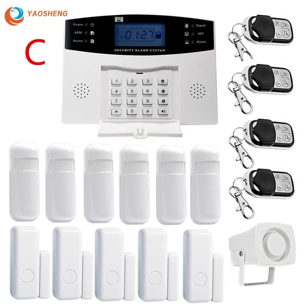 

LCD Dispaly wired Wireless Home Security Alarm System Intercom Remote Control Autodial IOS Android APP Control GSM Alarm Kit