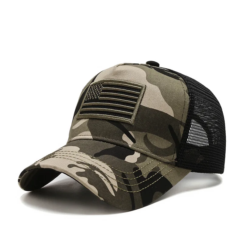 Snapback Hats Baseball-Cap USA Unisex Women Breathable Fashion Flag-Mesh Cap New Female