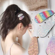 Южная Корея, головная повязка для девочек, универсальная, Радужная, пара заколок для волос, градиентная повязка на голову, головной убор с пайетками и шпилькой, зажим для волос, BB клип