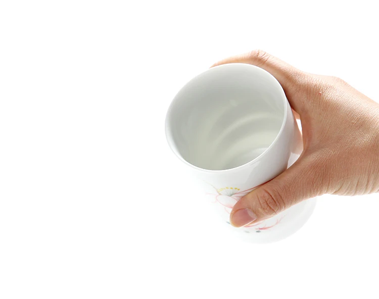 CHANSHOVA 300 мл китайский расписанный вручную фарфоровый чайный стакан с цветочным узором китайские керамические чайные чашки офисные для питья воды кофе молока H201