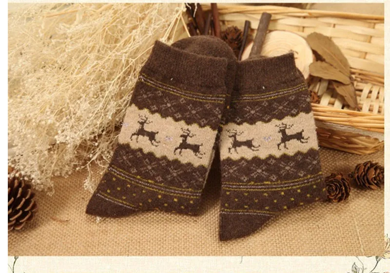 Зимние женские носки дамские рождественские подарочные модные милые шерстяные носки дамские забавные носки женские теплые носки женские носки с животными на Рождество(NOBOX