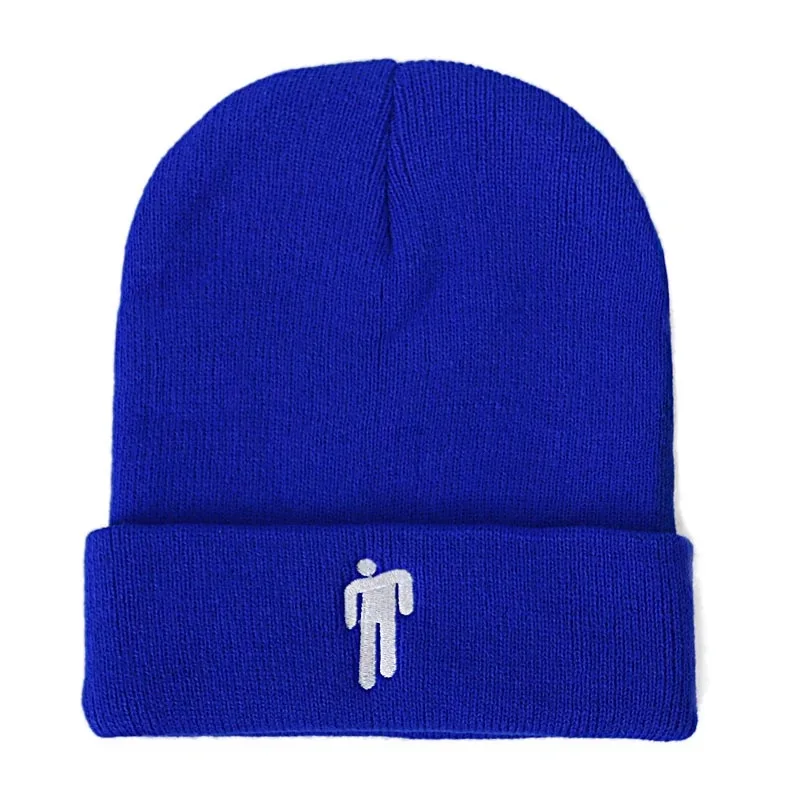 Зимняя однотонная вязаная шапка Billie Eilish Beanie, Повседневная Хип-хоп шляпы для мальчиков и девочек, шапка 19 цветная ткань, аксессуары, теплые шапки - Цвет: Королевский синий