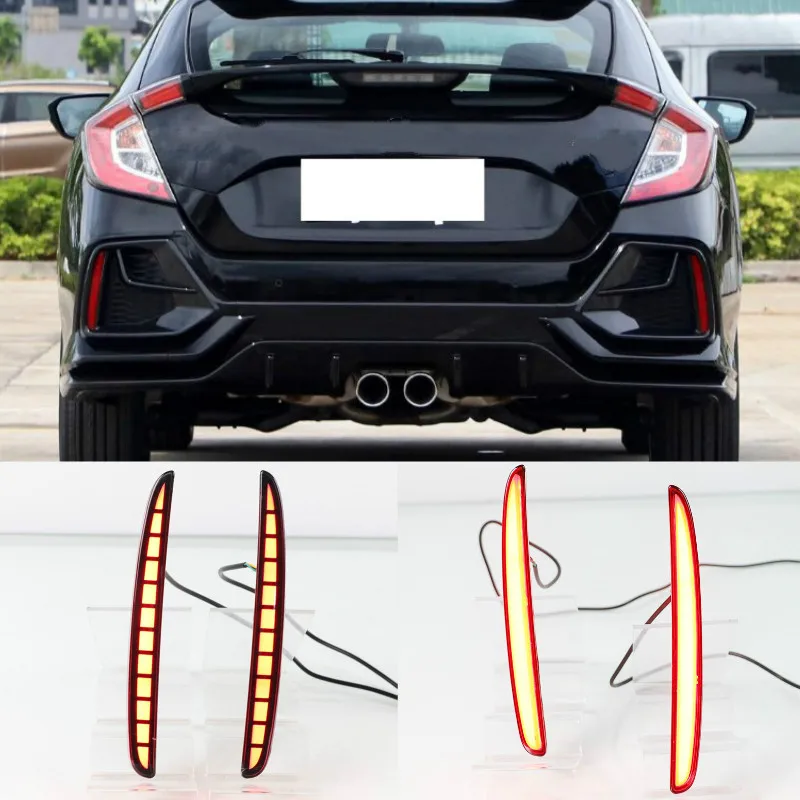 

Для Honda Civic хэтчбек Тип R прототип 2016 2017 2018 2019 2020 Светодиодный отражатель задний противотуманный фонарь бампер светильник п-сигнал