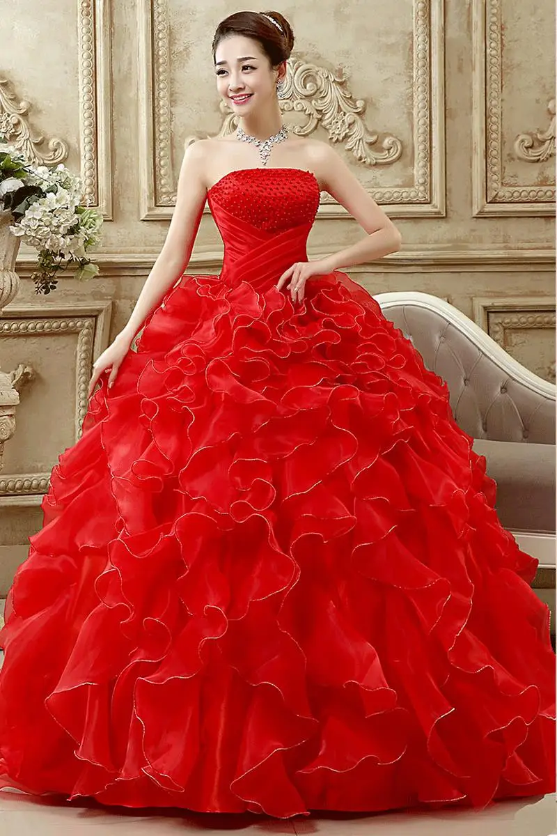 Бальное платье без бретелек с рюшами, с бусинами и лифом, Vestido 15 Anos Vestido De Debutante
