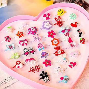 

1/2/10pcs Toddler Little Kids Child Baby Girls Rings Costume Flower Cartoon Finger Rings Gift Fashion Party Jewelry Accessories