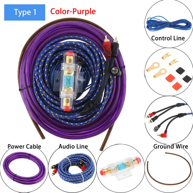 1 Set 6 Gauge Car Speaker Subwoofer Cable Wiring Amplifier Installation Kit  Audio Wire Power Line Fuse Holder Suit - AliExpress